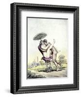 Couple Having Sex on a Wheeled Stool, 1808-17-Thomas Rowlandson-Framed Giclee Print