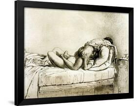 Couple Having Sex, Plate 27 from Liebe-Mihaly von Zichy-Framed Giclee Print