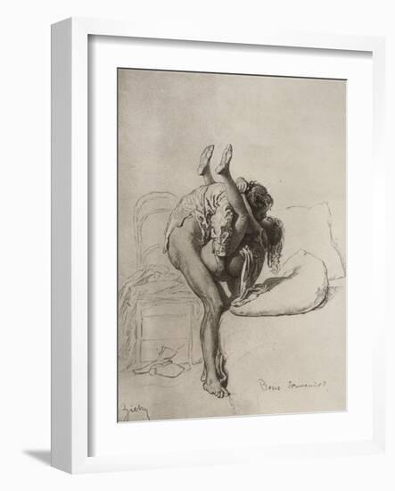 Couple Having Sex, Plate 35 of Liebe-Mihaly von Zichy-Framed Giclee Print