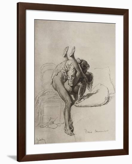 Couple Having Sex, Plate 35 of Liebe-Mihaly von Zichy-Framed Giclee Print
