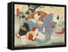 Couple Having Sex under a Cherry Tree-Japanese School-Framed Stretched Canvas