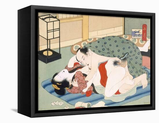 Couple Having Sex-Japanese School-Framed Stretched Canvas