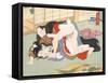 Couple Having Sex-Japanese School-Framed Stretched Canvas
