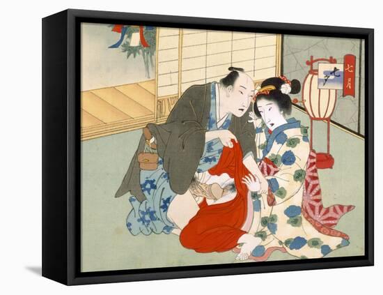 Couple Having Sex-Japanese School-Framed Stretched Canvas