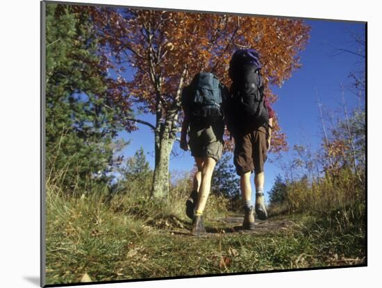 Couple Hiking During Autumn-null-Mounted Photographic Print