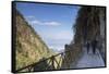 Couple hiking in Cang Mountains, Dali, Yunnan, China, Asia-Ian Trower-Framed Stretched Canvas