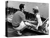 Couple Hire a Rowboat-null-Stretched Canvas