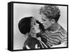 Couple Holding Each Other in Love-null-Framed Stretched Canvas
