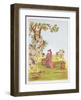 Couple in a Chinese Garden, from "Ornaments of China"-Jean Francois Albanis De Beaumont-Framed Giclee Print