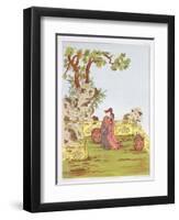 Couple in a Chinese Garden, from "Ornaments of China"-Jean Francois Albanis De Beaumont-Framed Giclee Print