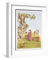 Couple in a Chinese Garden, from "Ornaments of China"-Jean Francois Albanis De Beaumont-Framed Giclee Print