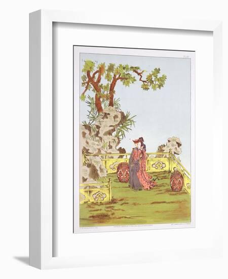 Couple in a Chinese Garden, from "Ornaments of China"-Jean Francois Albanis De Beaumont-Framed Giclee Print