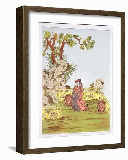 Couple in a Chinese Garden, from "Ornaments of China"-Jean Francois Albanis De Beaumont-Framed Giclee Print