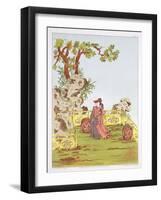 Couple in a Chinese Garden, from "Ornaments of China"-Jean Francois Albanis De Beaumont-Framed Giclee Print