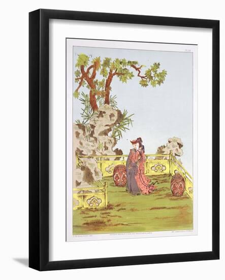 Couple in a Chinese Garden, from "Ornaments of China"-Jean Francois Albanis De Beaumont-Framed Giclee Print