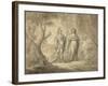 Couple in a Forest (Pencil & Ink on Paper)-Gasparo Diziani-Framed Giclee Print