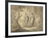 Couple in a Forest (Pencil & Ink on Paper)-Gasparo Diziani-Framed Giclee Print