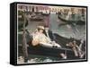 Couple in a Gondola on the Canals of Venice-L. De Joncieres-Framed Stretched Canvas