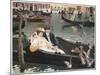 Couple in a Gondola on the Canals of Venice-L. De Joncieres-Mounted Art Print