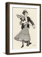 Couple in a Munchen Beer-Hall-Ferdinand Von Reznicek-Framed Art Print