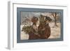 Couple in a Snowy Landscape-null-Framed Art Print