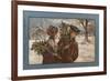 Couple in a Snowy Landscape-null-Framed Premium Giclee Print