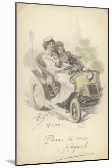 Couple in a Veteran Car, C1904-null-Mounted Giclee Print