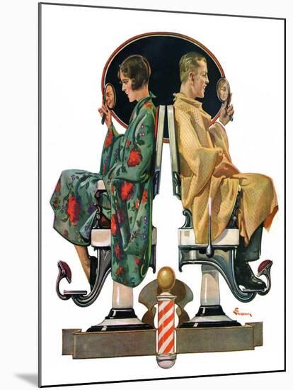 "Couple in Barber Chairs,"May 10, 1930-Elbert Mcgran Jackson-Mounted Giclee Print
