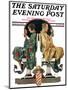 "Couple in Barber Chairs," Saturday Evening Post Cover, May 10, 1930-Elbert Mcgran Jackson-Mounted Giclee Print