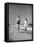 Couple in Bathing Suits at the Beach-Philip Gendreau-Framed Stretched Canvas