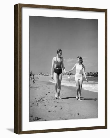 Couple in Bathing Suits at the Beach-Philip Gendreau-Framed Photographic Print