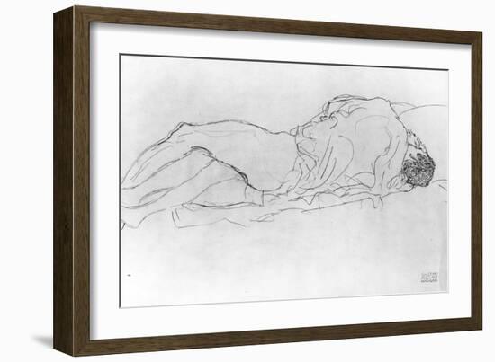 Couple in Bed, c.1915-Gustav Klimt-Framed Giclee Print