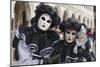 Couple in Black and White with Clown Puppet, Venice Carnival, Venice, Veneto, Italy, Europe-James Emmerson-Mounted Photographic Print
