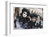 Couple in Black and White with Clown Puppet, Venice Carnival, Venice, Veneto, Italy, Europe-James Emmerson-Framed Photographic Print