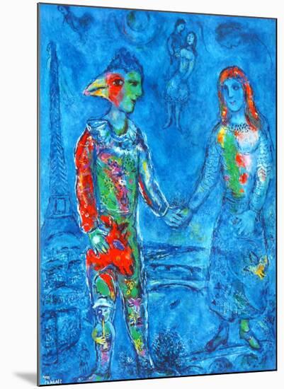 Couple in Blue-Marc Chagall-Mounted Collectable Print