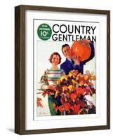 "Couple in Fall," Country Gentleman Cover, October 1, 1935-F. Sands Brunner-Framed Giclee Print
