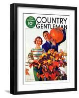 "Couple in Fall," Country Gentleman Cover, October 1, 1935-F. Sands Brunner-Framed Giclee Print