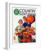 "Couple in Fall," Country Gentleman Cover, October 1, 1935-F. Sands Brunner-Framed Giclee Print