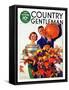 "Couple in Fall," Country Gentleman Cover, October 1, 1935-F. Sands Brunner-Framed Stretched Canvas