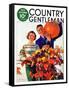 "Couple in Fall," Country Gentleman Cover, October 1, 1935-F. Sands Brunner-Framed Stretched Canvas