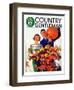 "Couple in Fall," Country Gentleman Cover, October 1, 1935-F. Sands Brunner-Framed Premium Giclee Print