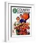 "Couple in Fall," Country Gentleman Cover, October 1, 1935-F. Sands Brunner-Framed Premium Giclee Print