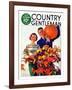 "Couple in Fall," Country Gentleman Cover, October 1, 1935-F. Sands Brunner-Framed Giclee Print