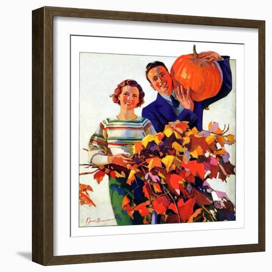 "Couple in Fall,"October 1, 1935-F. Sands Brunner-Framed Giclee Print