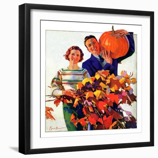 "Couple in Fall,"October 1, 1935-F. Sands Brunner-Framed Giclee Print