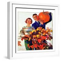 "Couple in Fall,"October 1, 1935-F. Sands Brunner-Framed Giclee Print