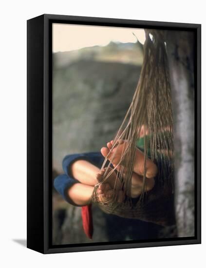 Couple in Hammock at Woodstock-Bill Eppridge-Framed Stretched Canvas