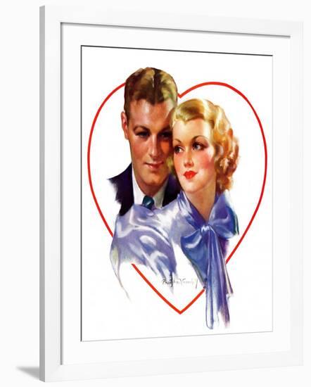 "Couple in Heart,"February 17, 1934-Bradshaw Crandall-Framed Giclee Print