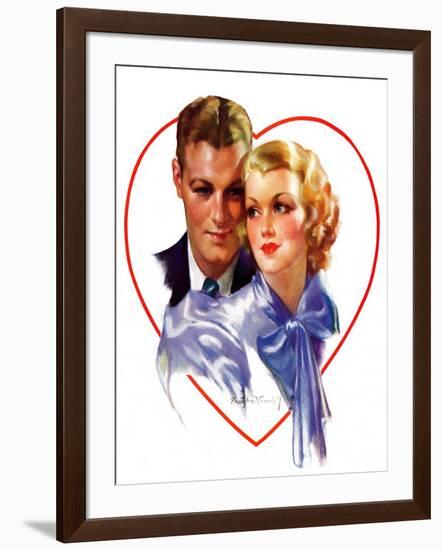 "Couple in Heart,"February 17, 1934-Bradshaw Crandall-Framed Giclee Print