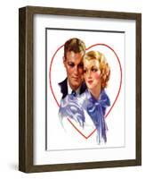 "Couple in Heart,"February 17, 1934-Bradshaw Crandall-Framed Giclee Print